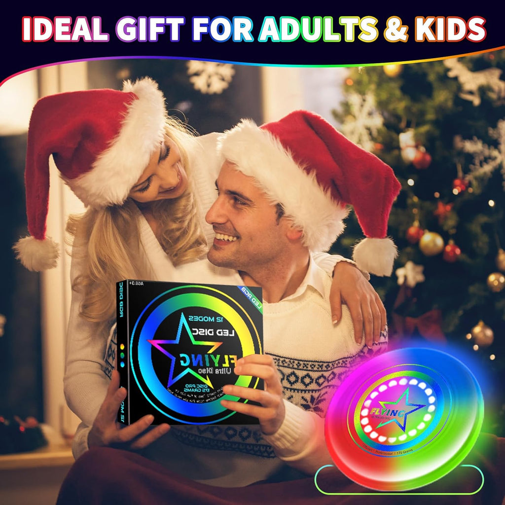 Skiennix LED Light Up Flying Disc | 7 Color Modes | Rechargeable Outdoor Toy for Kids & Adults