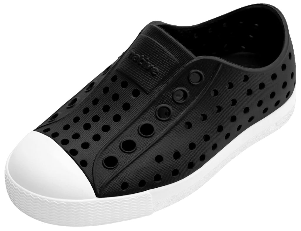 Native Shoes Unisex-Kids Jefferson Sneakers, Jiffy Black/Shell White, 8 Toddler