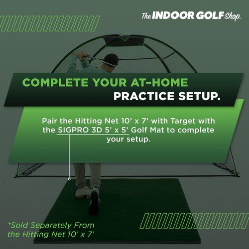 The Indoor Golf Shop - Hitting Net 10' x 7' with Target Knotless Golf Net for Indoor and Outdoor Practice - Arrives Ready to Assemble and Use