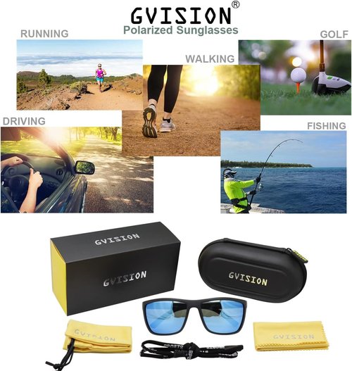GVISION Polarized Fishing Sunglasses - UV400 Protection for Men & Women | Mirrored Sports Glasses