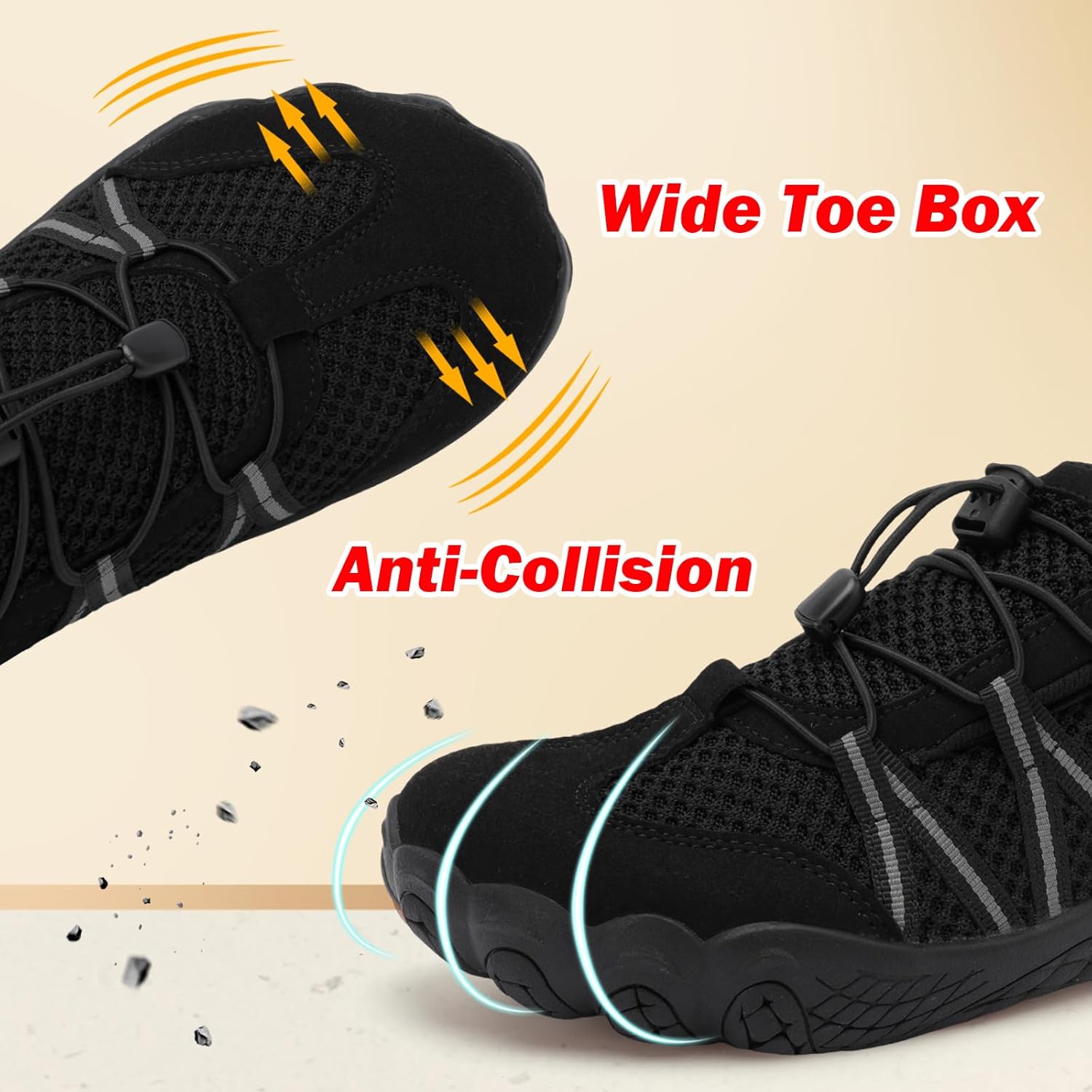 Spesoul Barefoot Shoes - Lightweight Minimalist Slip-On Sneakers with Wide Toe Box for Hiking & Running