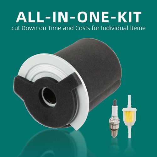 AUTOKAY Tune Up Kit Fits for Yamaha G1 2 Cycle 1978-1989 Gas Golf Cart G14 4 Cycle Air Filter Pre-Filter with Spark Plug Fuel Filter Re#JF7-14450-01, J10-14417-0