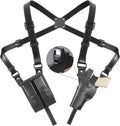 Yigerlee Adjustable Vertical Gun Holster - Soft Microfiber Leather Shoulder Holster for 1911, Glock 17/19, Beretta 92FS
