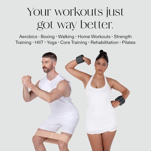 Bangles Wrist & Ankle Weights 2 Pound Pair and Resistance Bands 3 Pack Multicolor – Fitness Bands & Wearable Weights for Strength Training & Toning