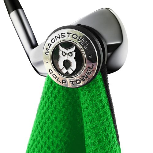Magnetic Golf Towel Clip (Turn Any Golf Towel Magnetic) - with 2 Removable Ball Markers - Highest Strength Magnet - Removable and Resuable Towel Magnet - (Black)