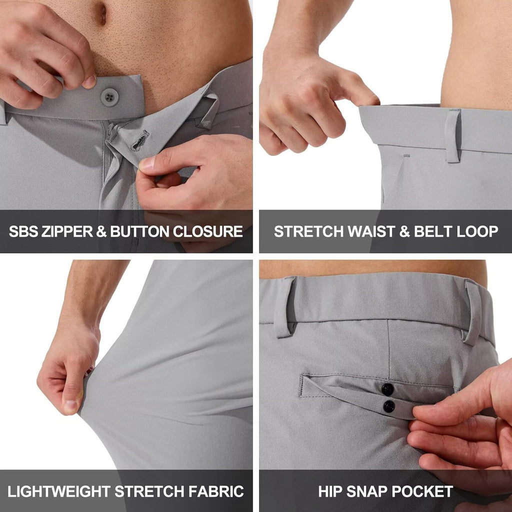 QPNGRP Men's Golf Pants - Lightweight Stretch Fabric | Available in 30", 32", 34" Inseam