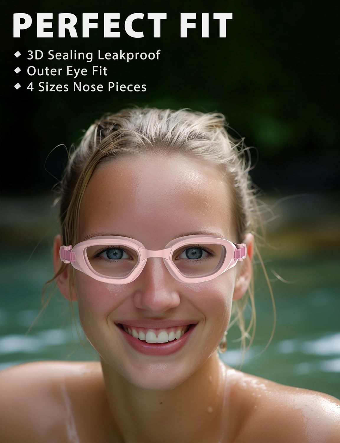 W2 Swim Goggles - Anti-Fog UV Protection for Adults | No Leak Design for Men & Women