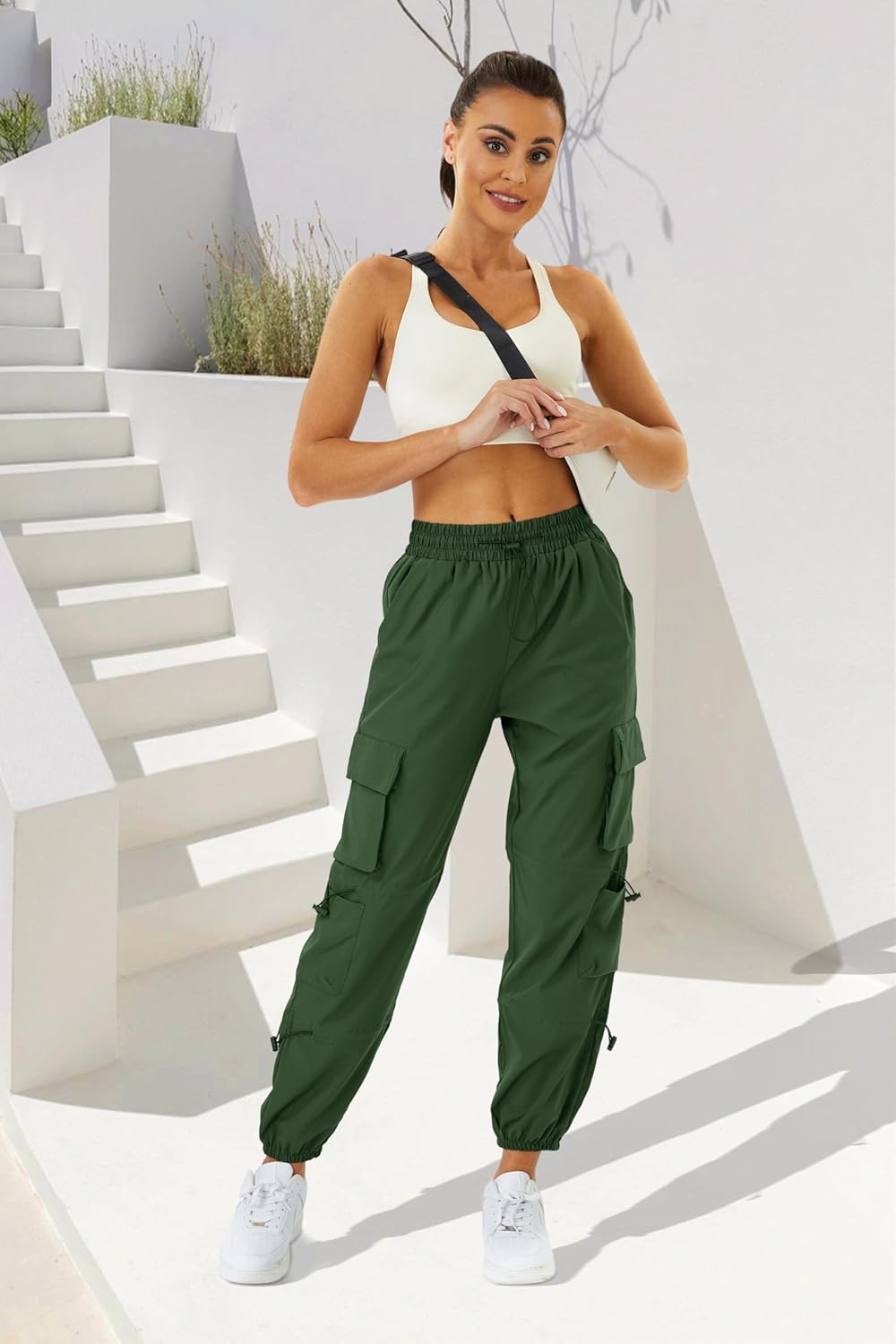 Skiennix Women's Cargo Pants - Lightweight, Quick-Dry, Water-Resistant Hiking Joggers with Pockets