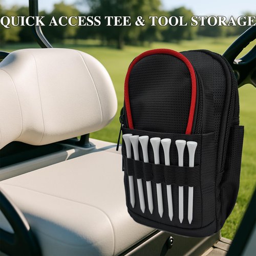 Golf Valuables Pouch for Men – Water-Resistant Organizer Bag with Clip, Golf Accessories Storage Case for Keys, Phone, Wallet