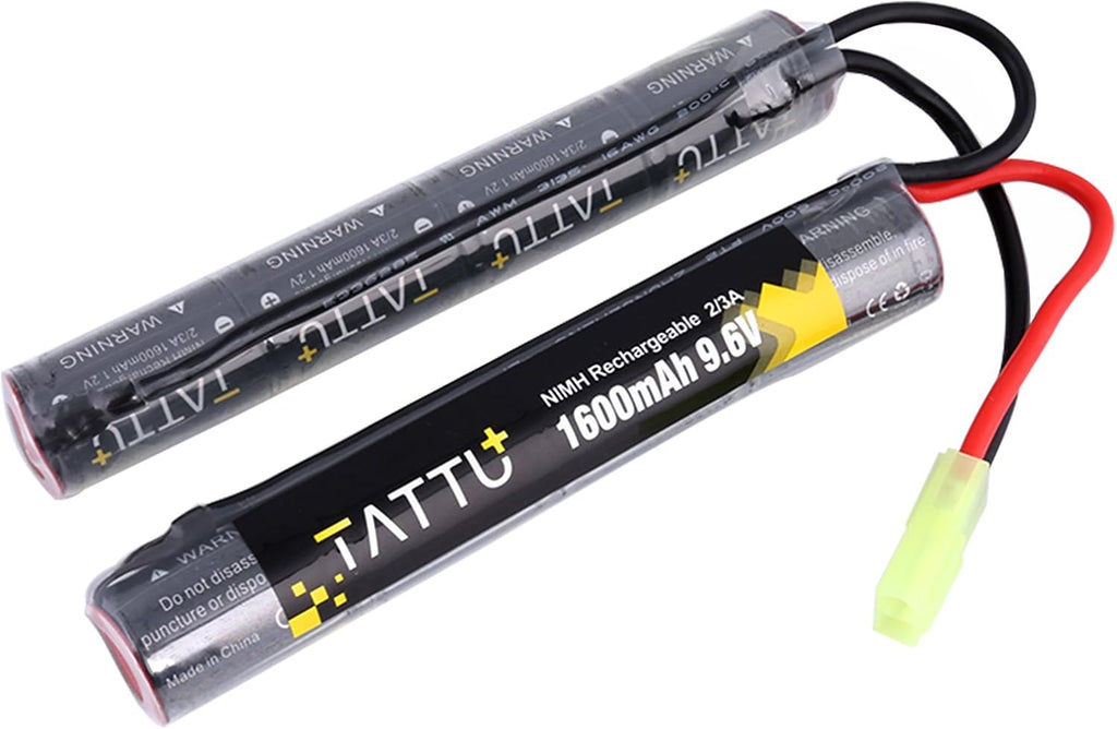 TATTU 9.6V NiMH Rechargeable Battery Pack - 1600mAh Butterfly Nunchuck with TMY Connector for Airsoft G36 & M733