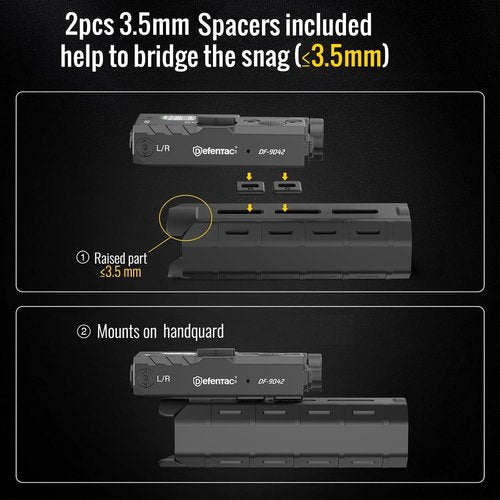 Defentac Dual Laser Sight with Green & IR Laser Options Compatible with Mlok/Picatinny - Strobe, Aluminum, Replaceable Battery