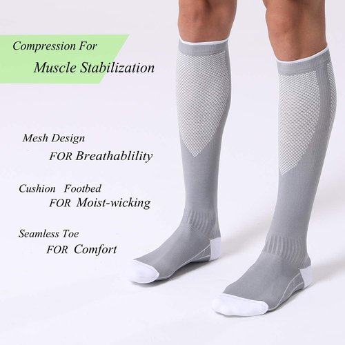 FITRELL Compression Socks - 20-30mmHg Circulation Support for Men & Women | 3 Pairs