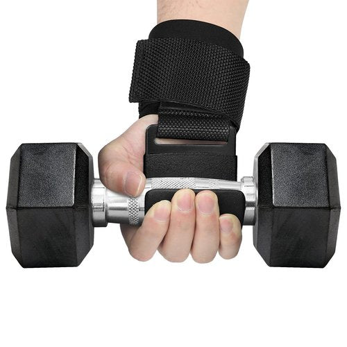 2 Pcs Weight Lifting Hooks - Upgraded Heavy Duty Lifting Wrist Straps for Deadlift, Powerlift, Pull up bar, Liftups, Shrugs, Alternative in Fitness Gym Power Training, Not Scalable Hook