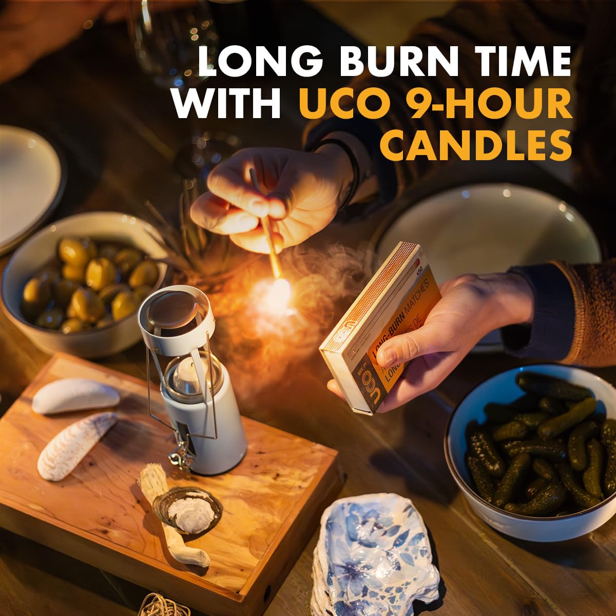 UCO Original Candle Lantern Value Pack with 3 Candles and Storage Bag, Original Size, Powder Coated, Glacier