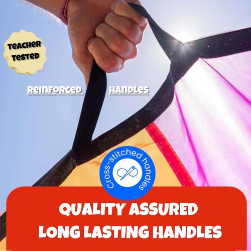 Activejoy - Kids Rainbow Parachute Toy - 8ft, 12ft, 20ft, 24ft - Perfect for Gym Class & Outdoor Fun