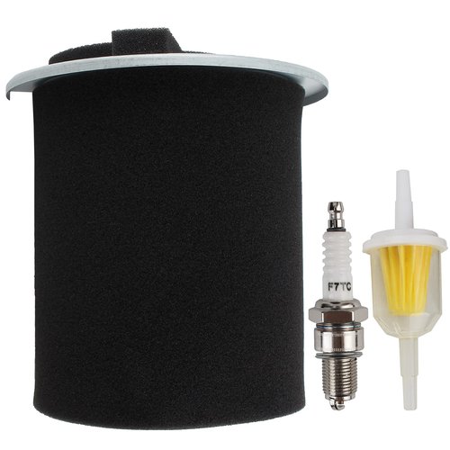 AUTOKAY Tune Up Kit Fits for Yamaha G1 2 Cycle 1978-1989 Gas Golf Cart G14 4 Cycle Air Filter Pre-Filter with Spark Plug Fuel Filter Re#JF7-14450-01, J10-14417-0