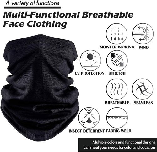 Geyoga UV Protection Neck Gaiter - 6 Pieces Cooling Scarf Mask for Summer | Breathable Bandana