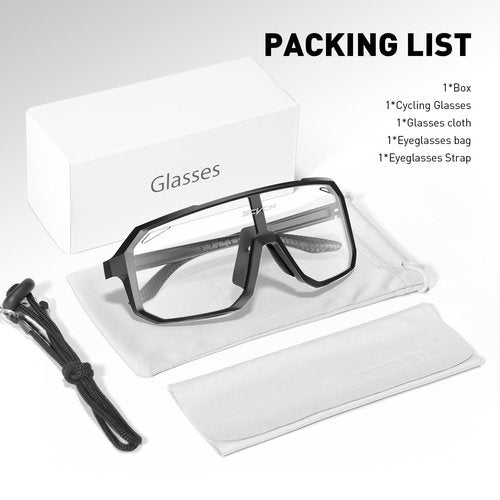 SCVCN Photochromic Cycling Glasses Sports Sunglasses Clear Men Women Bicycle MTB UV400 Protection Running Mountain Bike Baseball Biking Goggles Riding BMX Golf Driving Softball Black 501