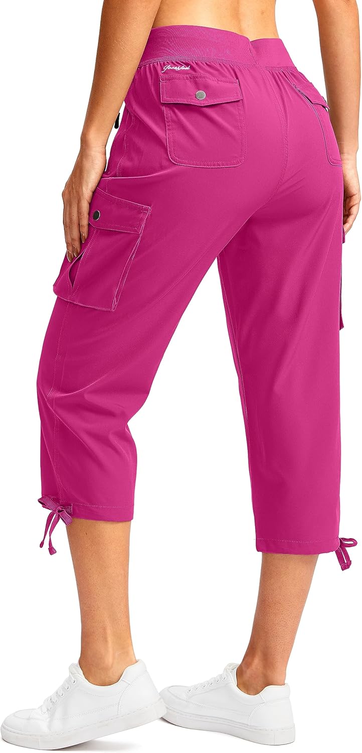 Soothfeel Women's Cargo Capris Pants - Lightweight Quick-Dry Travel & Hiking | 6 Pockets, Casual Summer Wear