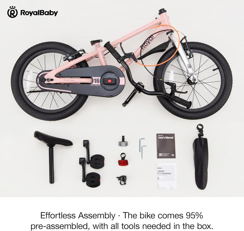 RoyalBaby EZ Fride Kids Bike - Lightweight Aluminum 2-in-1 Balance to Pedal Bike | 16, 18, 20 Inch for Ages 4+