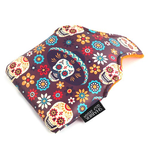 SHABIER Golf Large Mallet Headcover with Day of The Dead Skull Design for Taylormade MySpider X Putter, MySpider Tour Putter