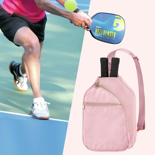 Prokva Pickleball Bag for Women, Pickleball Paddle Sling Bag, Pickle Ball Bag for Pickleball Accessories, Pink (Patent Design)