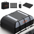 ACLONG 21 Cubic Feet Car Roof Bag 840D Waterproof Rooftop Cargo Carrier Bag for All Cars with/Without Racks Includes Anti-Slip Mat Storage Bag Combination Lock 6 Door Hooks