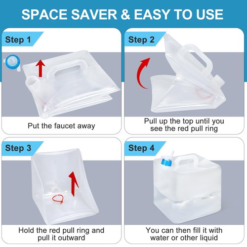 UMETASS 4 Gallon Water Storage Cube BPA Free Collapsible Water Container with Spigot, Camping Water Storage Carrier Jug for Outdoors Hiking Backpack Survival Kit, Foldable Portable Water Canteen