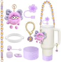 Stanley Cup Accessories Set - Handle Strap, Spill-Proof Stopper & Silicone Straw Cover | Fits 40oz & 30oz Tumblers - Purple