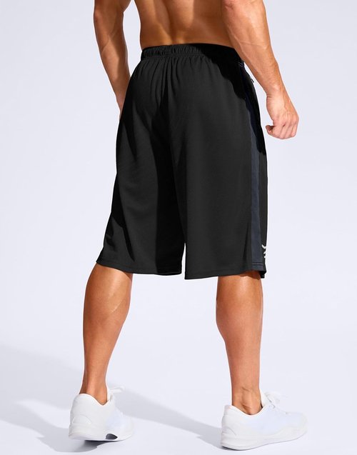 G Gradual Men's Basketball Shorts - 11" Lightweight Mesh with Zipper Pockets & Drawstring