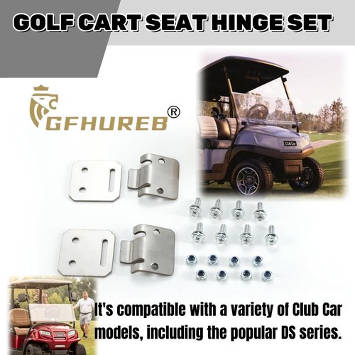 GFHUREB 2 Pair Golf Cart Seat Hinge Set for Club Cars DS Electric/Gas (1979-up) - Replaces OEM 1011652 1012412