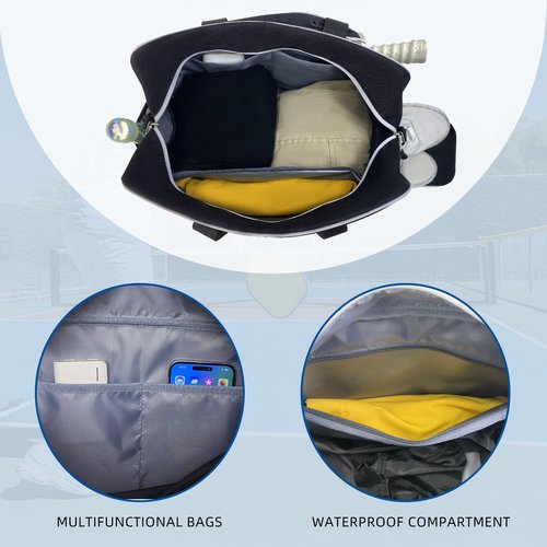 TPAID Pickleball Bags for Women, Pickleball Paddle Bag Tote with Front Pocket Fits 2 Paddles Pickle Ball Rackets Sling Bags for Men with Shoes Compartment