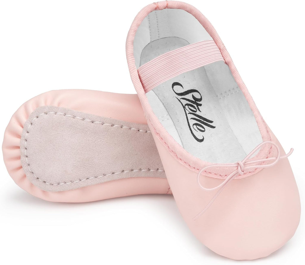 STELLE Ballet Shoes - PU Leather Dance Slippers for Girls & Boys | Toddler to Big Kid Sizes
