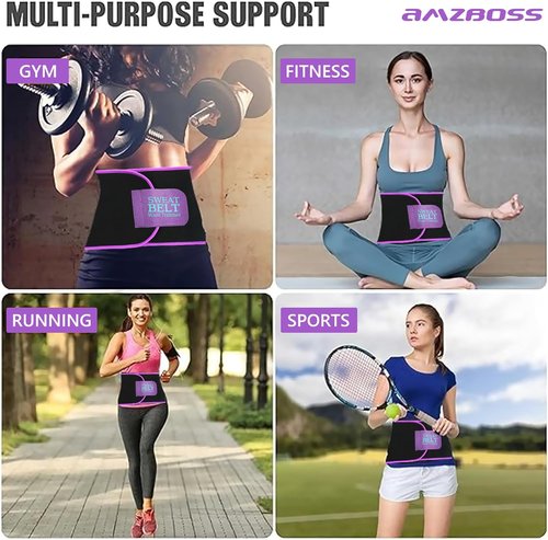AMZBOSS Waist Trainer for Women Lower Belly Fat, Waist Sweat Band for Women, Belly Band Sweat Belt, Stomach Wrap, Body Shaper