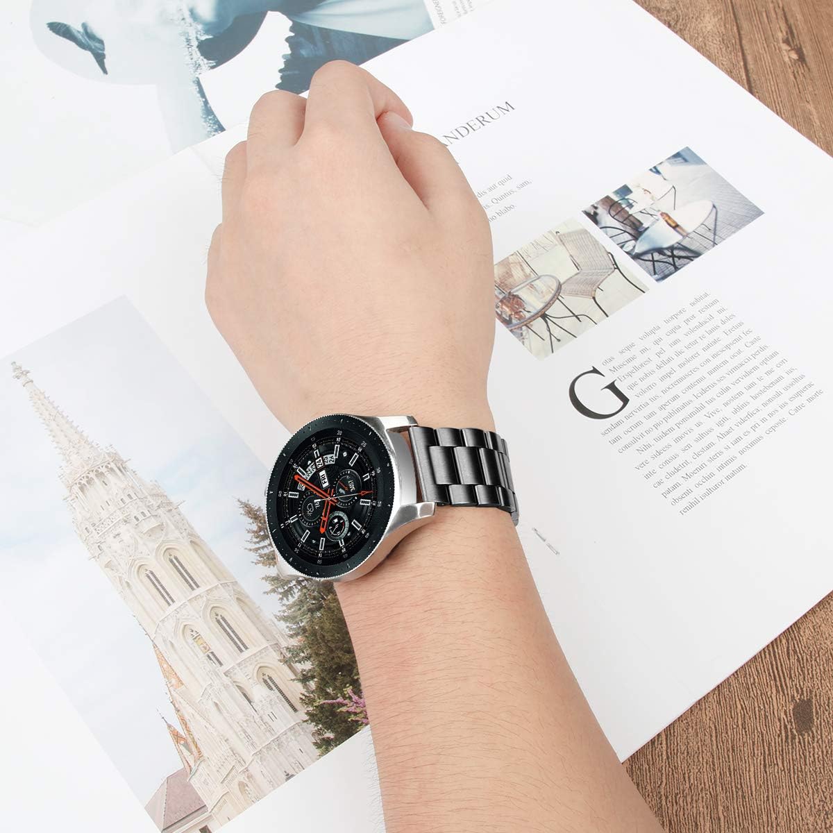 RuenTech Metal Band - Adjustable Stainless Steel Replacement Strap for FITVII HM57 Smart Watch