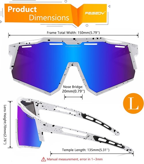 FEISEDY Polarized Sports Sunglasses - Lightweight TR90 Cycling Glasses for Men, Women & Teens | B4151