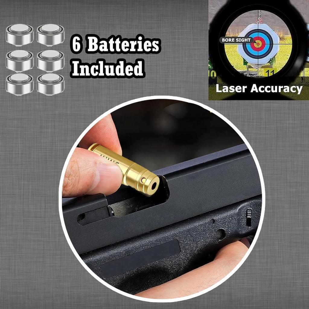 Red Dot 9mm Laser Bore Sighter - Precision Hunting Tool for Accurate Sight Alignment