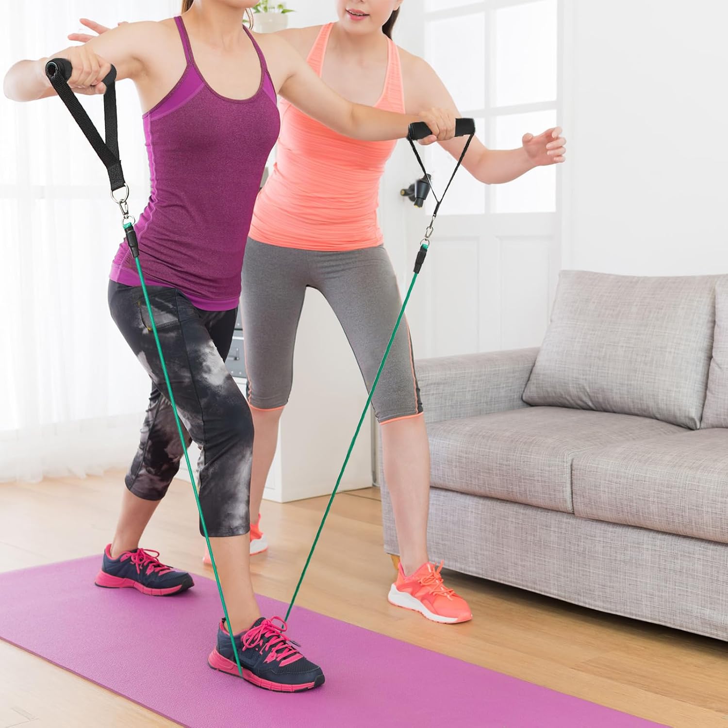 Sumind Gym Exercise Handles - 16 Pcs Heavy-Duty Cable Machine Attachments for Home Workouts
