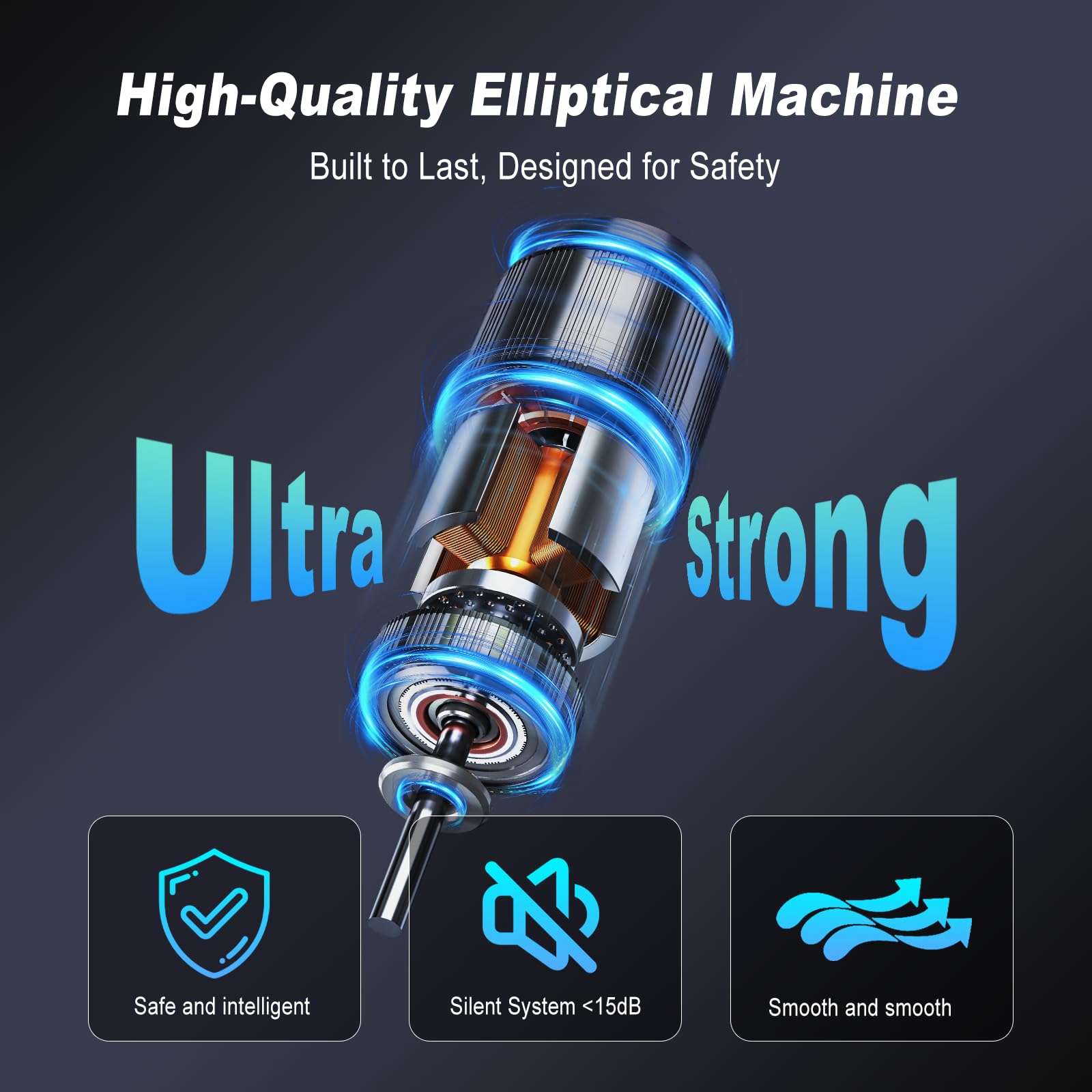 HOTWAVE Under Desk Elliptical Exercise Machine, Ellipse Leg Exerciser Electric as Seen on TV While Sitting for Seniors with Remote Control & 12-Speeds, Seated Foot Pedal Exercise Training Equipment