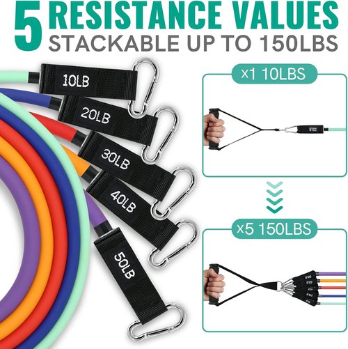 Aihoye Resistance Bands - Versatile Exercise Bands with Handles & Door Anchors for Strength Training