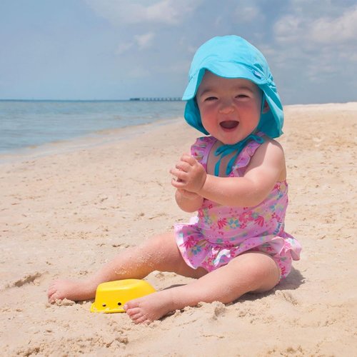 Green Sprouts Unisex Baby Flap Sun Protection Swim Hat - Lightweight & UV-Resistant Design