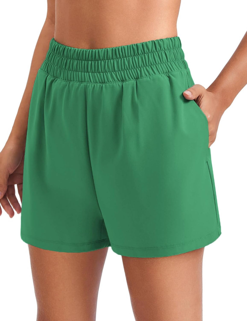 PINSPARK Women's 2-in-1 Running Shorts - Quick Dry High-Waisted Athletic Shorts with 4 Pockets