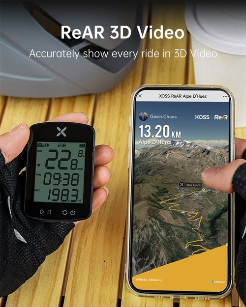 XOSS G Gen2 GPS Bike Computer Wireless, Bluetooth IPX7 Waterproof Cycling Computer, Rechargeable Bicycle Speedometer Odometer with 2.2 inch LCD Screen, 28 hrs Long Battery Life Fits All Bikes