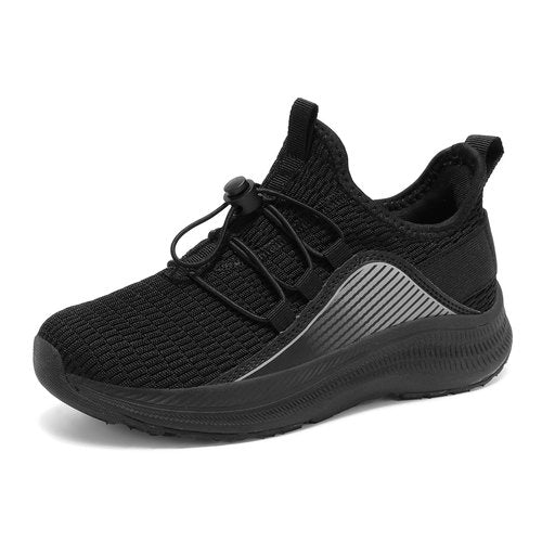 ARTOPEAK Kids Slip-On Tennis Shoes for Boys Girls Orthopedic Athletic Sneakers with Arch Support Gym, Running & Sport Cushion Shoes Black Size 2