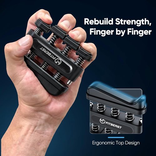 FitBeast Grip Strength Tester Set - Hand Strengthening Tools for Progress Tracking & Recovery (3-in-1 Kit)