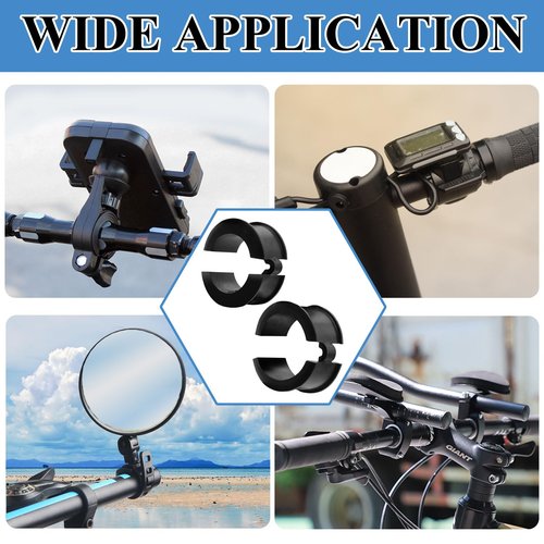 TiciKim 16 Pcs Bicycle Handlebar Rubber Gasket Fits 22.2/25.4 to 31.8 mm Bike Handlebar Extender Anti-Vibration Non-Slip Lightweight Durable Handlebar Stem Shim Spacer Adapters