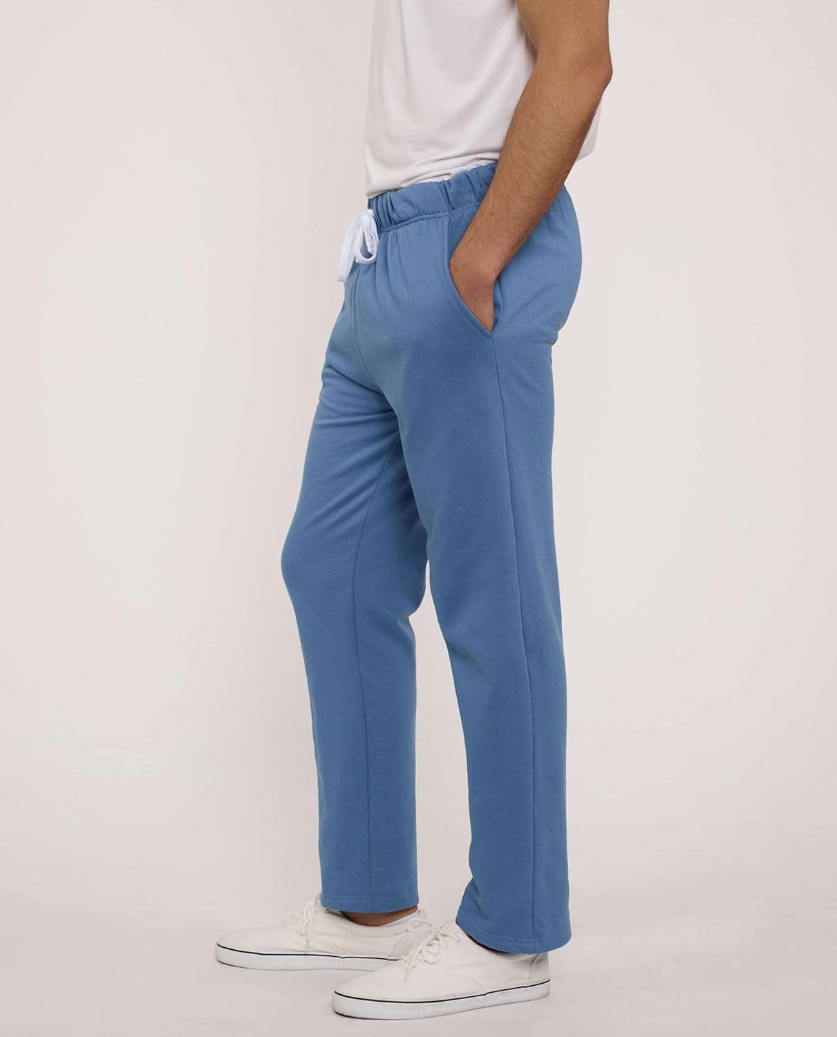 Real Essentials Men's Tech Fleece Sweatpants - 3 Pack with Pockets | Casual Open Bottom (Big & Tall Available)