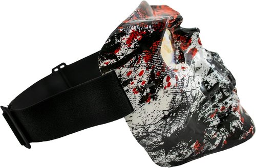 Global Vision Skull Mask Goggles - Full Face Coverage with Clear Red Coated Mirror Lenses