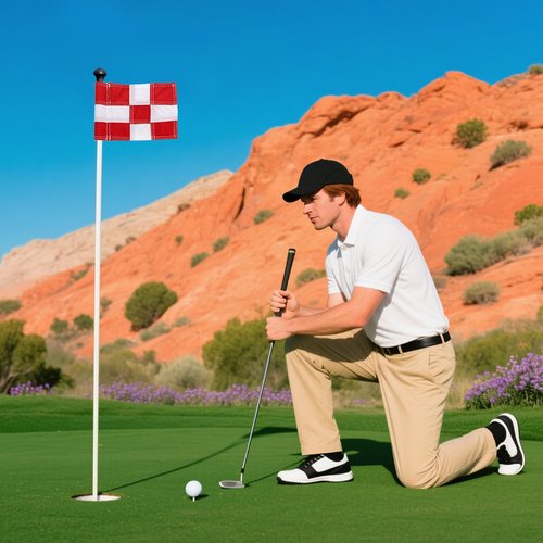 Bekith 4 Pcs Golf Flag Mini, Fade-Resistant 420D Nylon Golf Flags with Tube Inserted, Putting Green Flags for Yard Backyard Garden Practice, 8.5x6 Inch