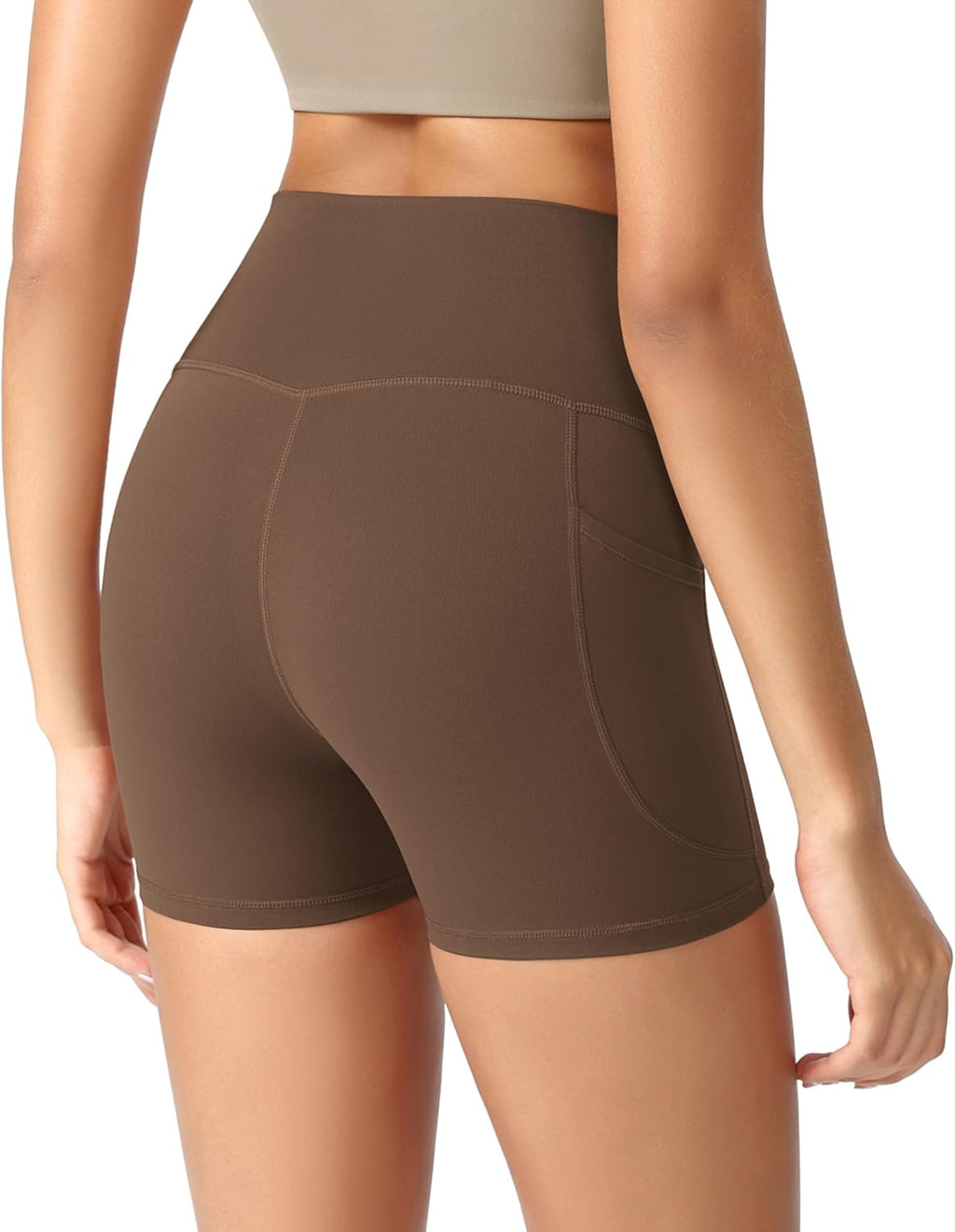 ODODOS Women's High Waist Yoga Shorts - Buttery Soft Lounge Biker Shorts with Pockets | 4"/6"/8"/10" Sizes